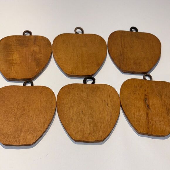 Vintage Wooden Coaster Set with Holder - Picture 8 of 9